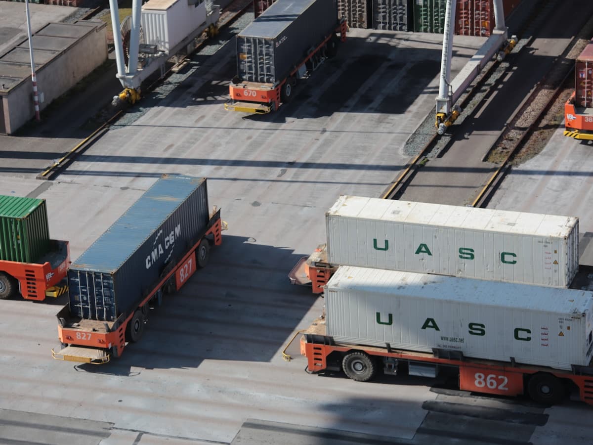 Container ship international import